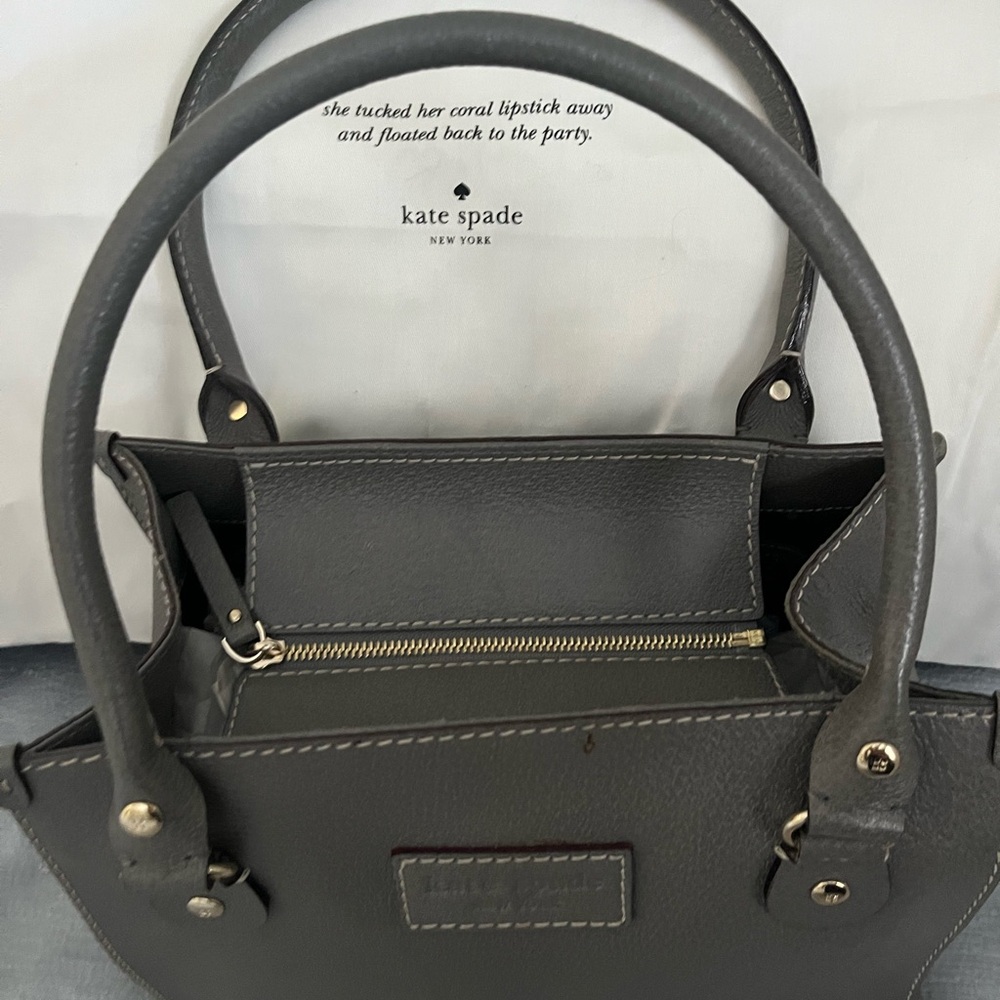 Kate Spade Gray Handbag Vintage shown on Model - Picture 3 of 9